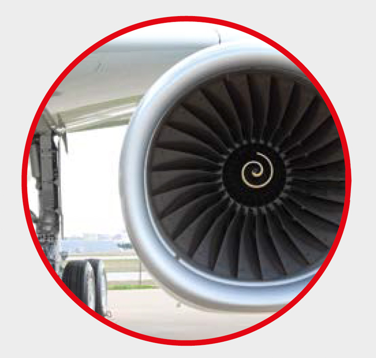 End application - aircraft engine.