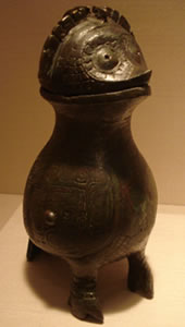 Bronze Ritual wine container owl Shang Dynasty 1500 BC