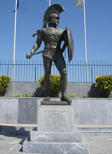 Steel spartan statue 650 BC