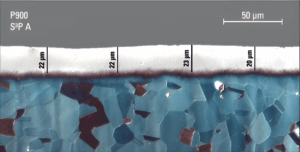 Microstructure of surface hardened stainless steel AISI660 (1.4980)